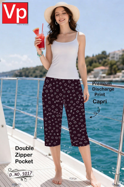 Design 5017 2005 Vp Hosiery Cotton Womens Capri Manufacturer Gujarat