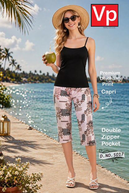 Design 5017 2005 Vp Hosiery Cotton Womens Capri Manufacturer Gujarat
