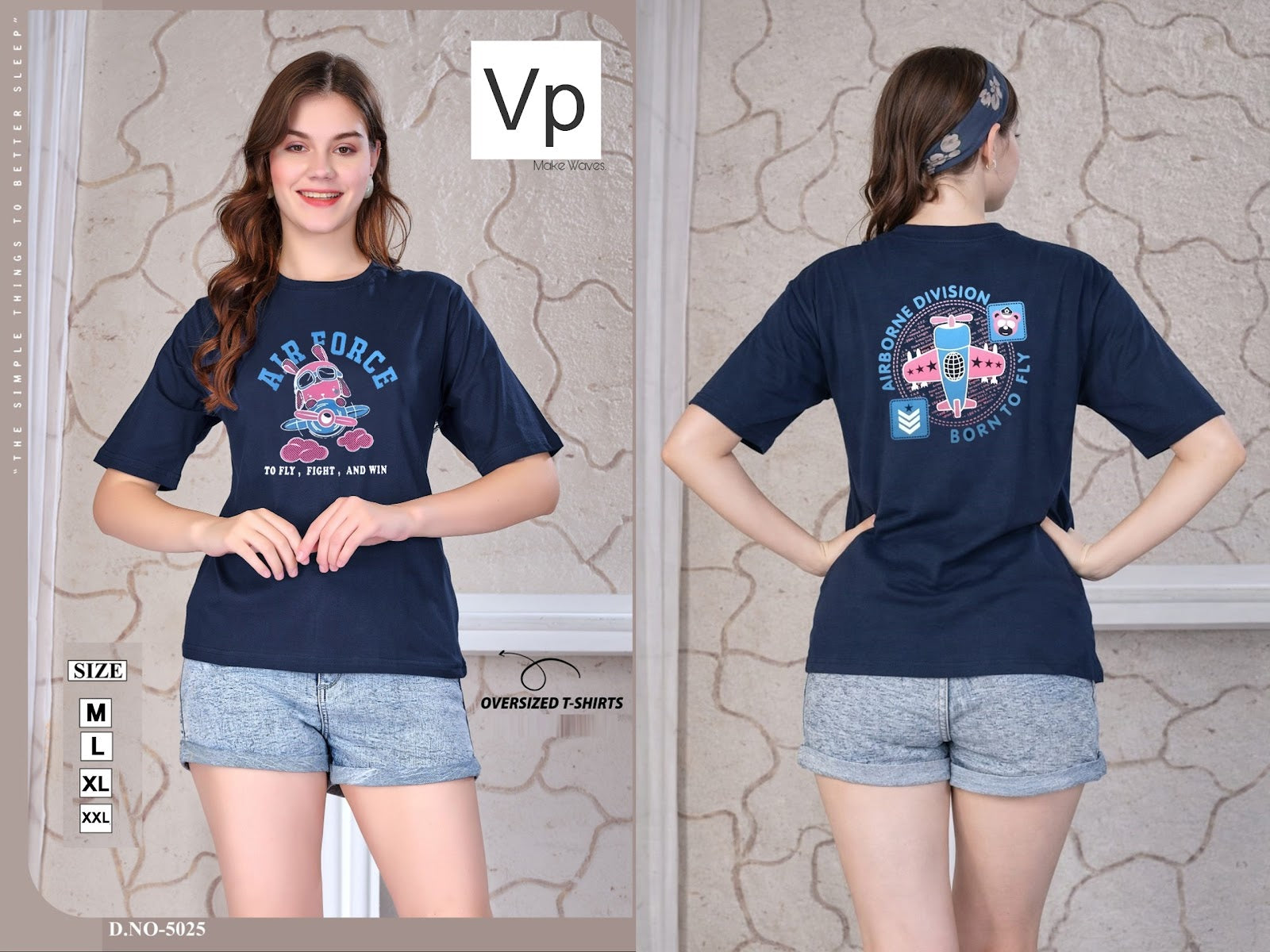 Design 5025 24Feb Vp Hosiery Women Oversized Tshirt Wholesale Rate
