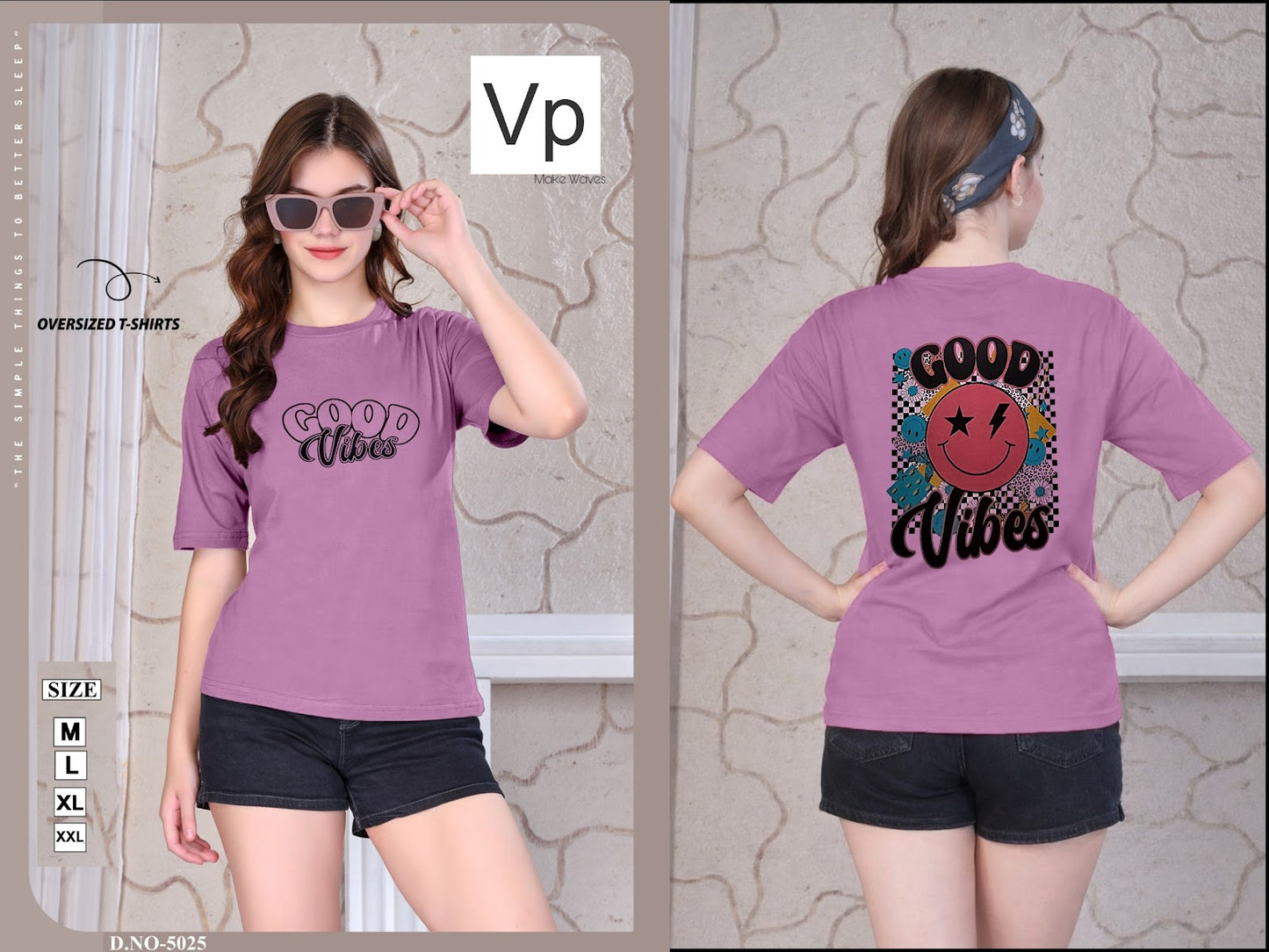 Design 5025 24Feb Vp Hosiery Women Oversized Tshirt Wholesale Rate