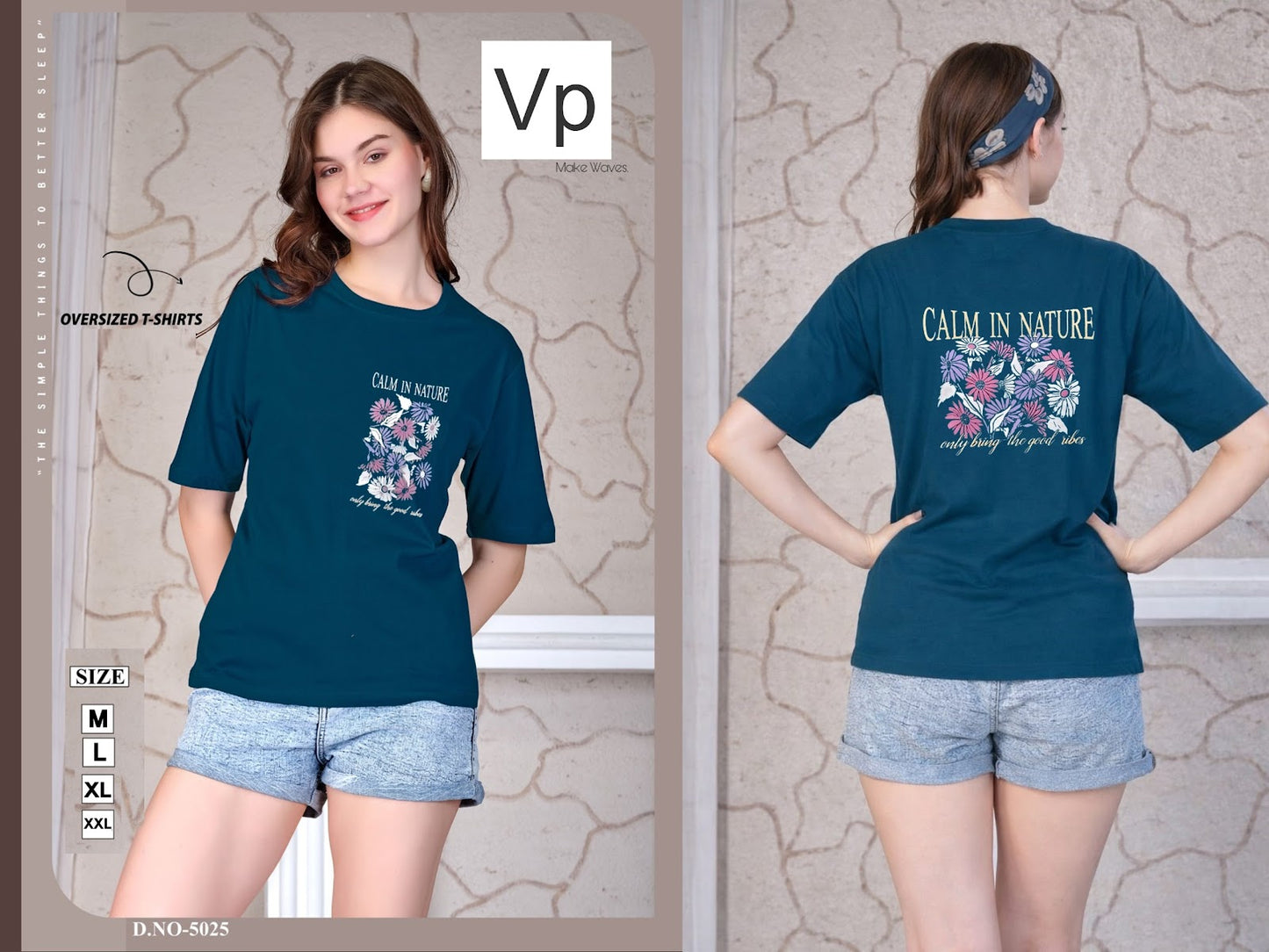 Design 5025 24Feb Vp Hosiery Women Oversized Tshirt Wholesale Rate
