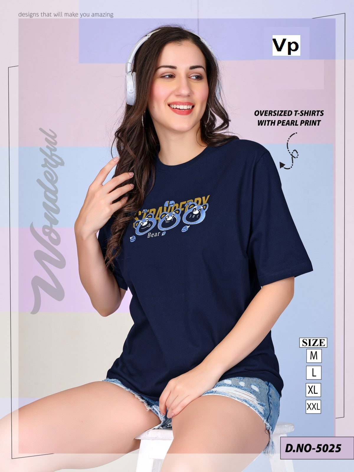 Design 5025 Vp Cotton Women Oversized Tshirt Wholesale