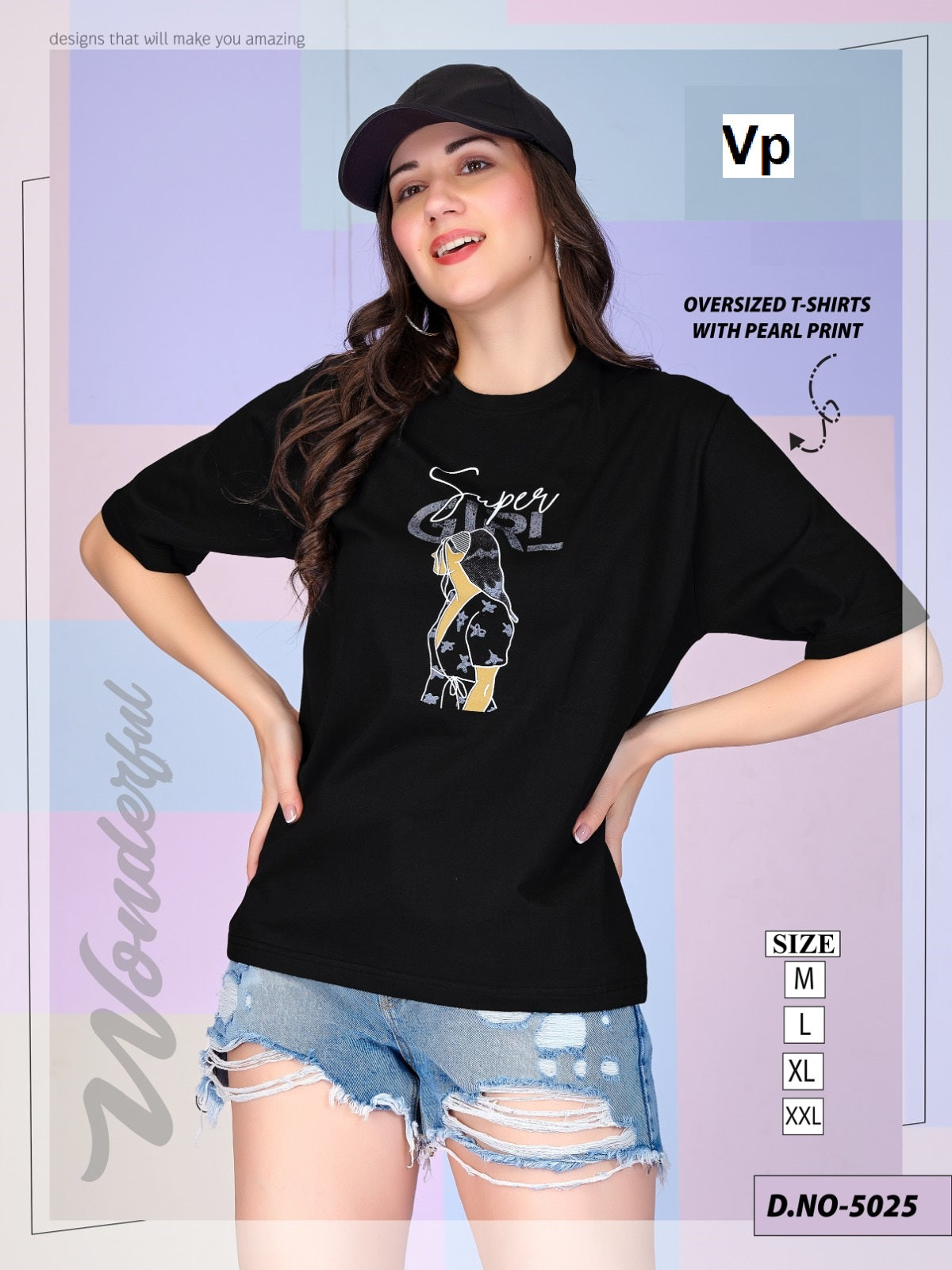 Design 5025 Vp Cotton Women Oversized Tshirt Wholesale