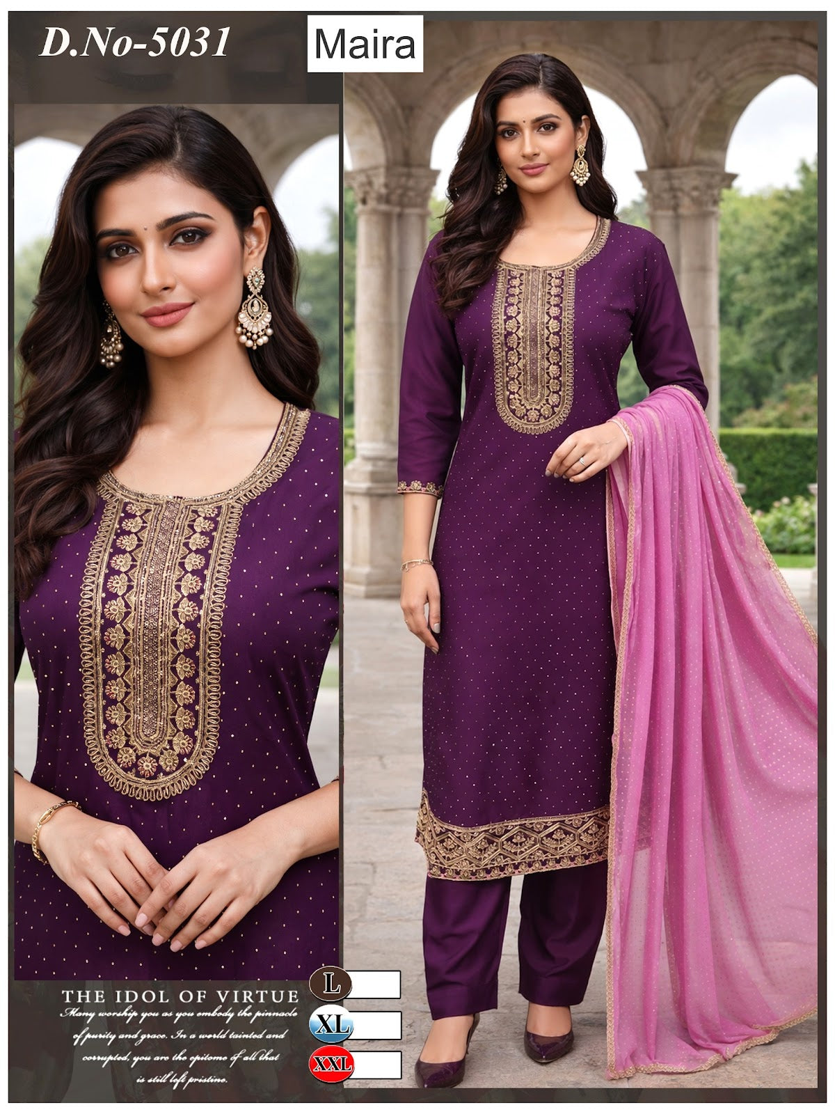 Design 5030-5033 Maira Roman Readymade Pant Style Suits Wholesaler Gujarat