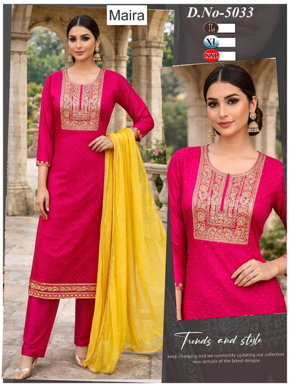 Design 5030-5033 Maira Roman Readymade Pant Style Suits Wholesaler Gujarat