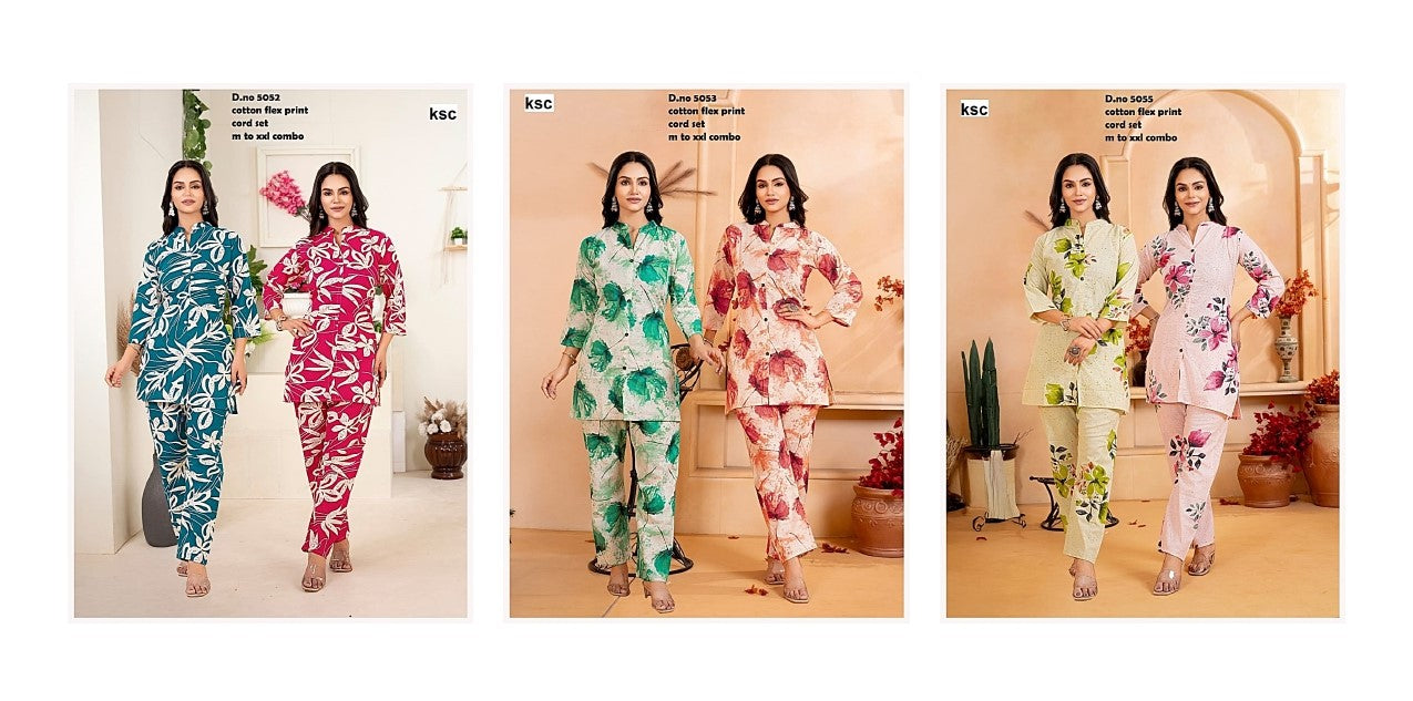Design 5052-5055 Ksc Cotton Co Ord Set Manufacturer Ahmedabad