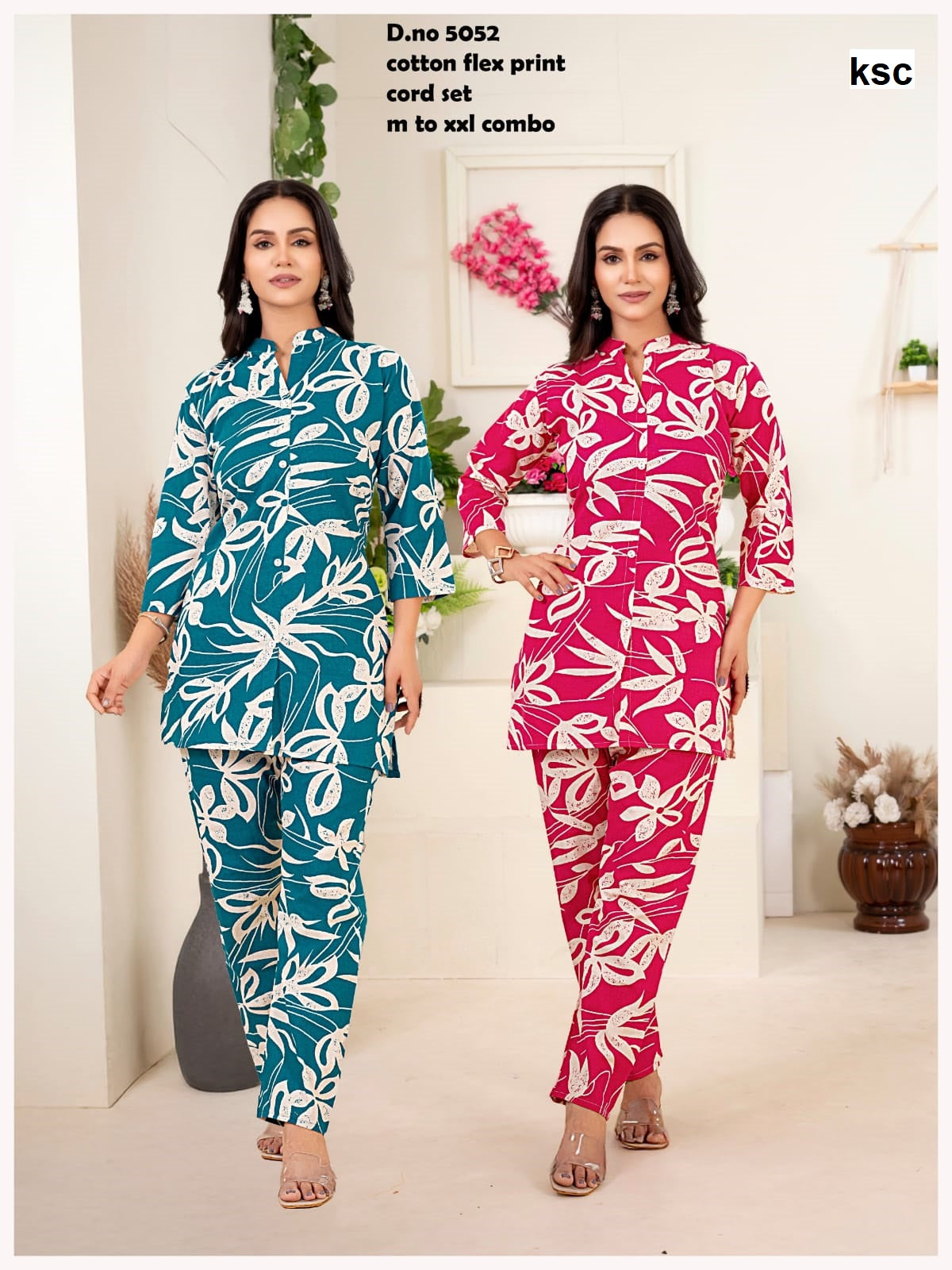 Design 5052-5055 Ksc Cotton Co Ord Set Manufacturer Ahmedabad