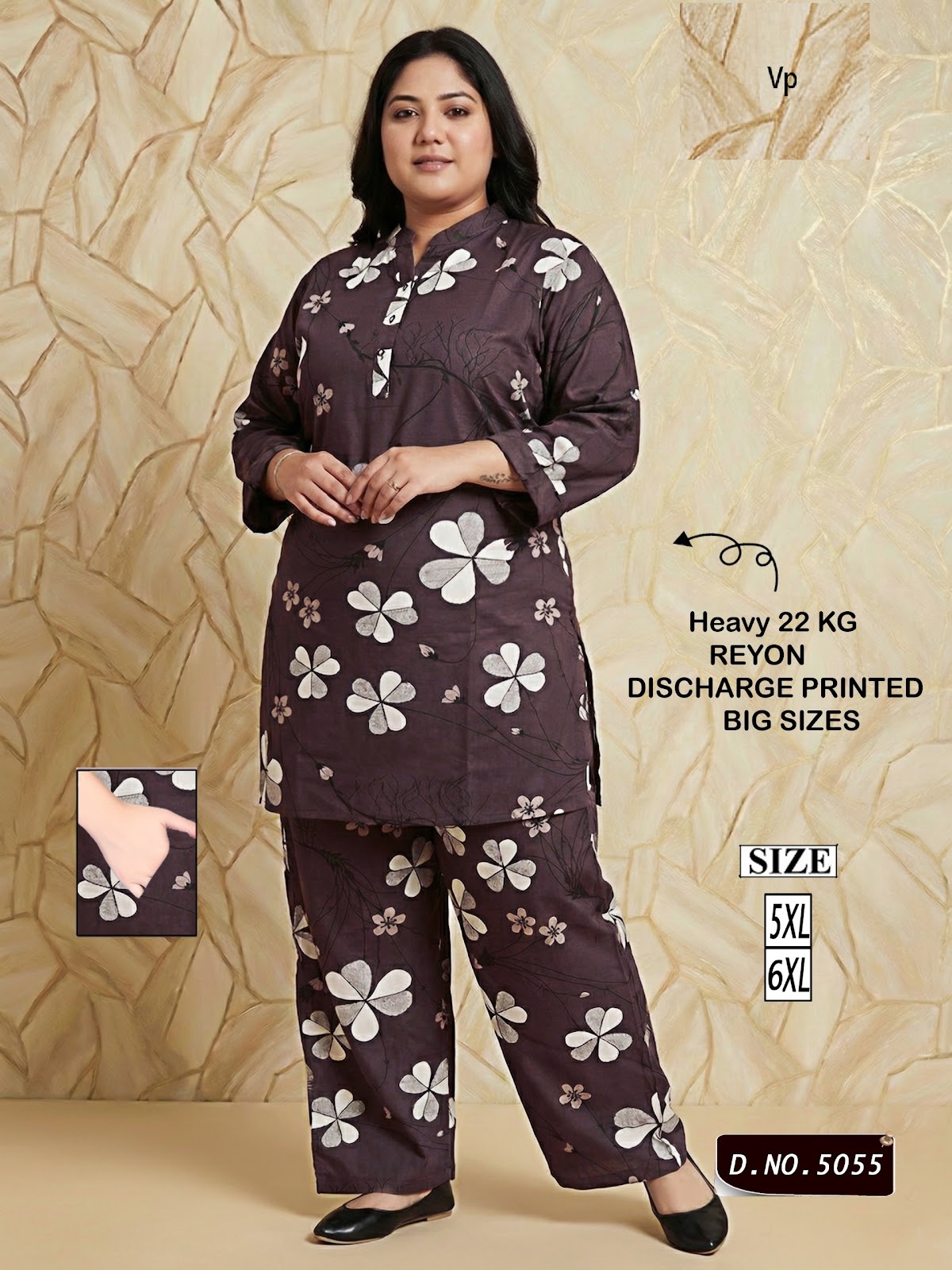 Design 5055 Vp Rayon 22Kg Co Ord Set Supplier