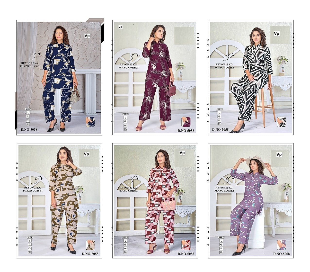 Design 5058 Chart 1 Vp Rayon 22Kg Co Ord Set Supplier