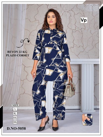 Design 5058 Chart 1 Vp Rayon 22Kg Co Ord Set Supplier