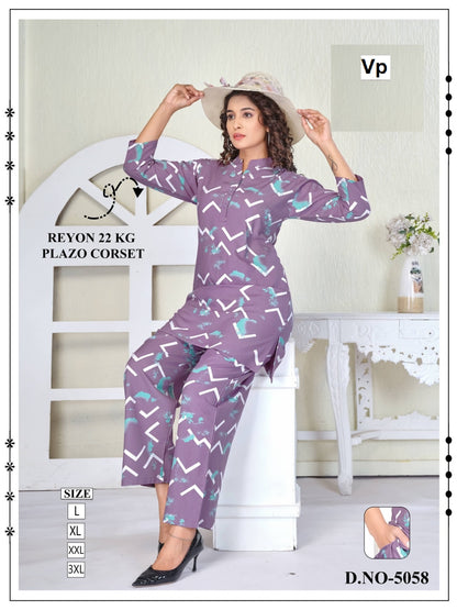 Design 5058 Chart 1 Vp Rayon 22Kg Co Ord Set Supplier