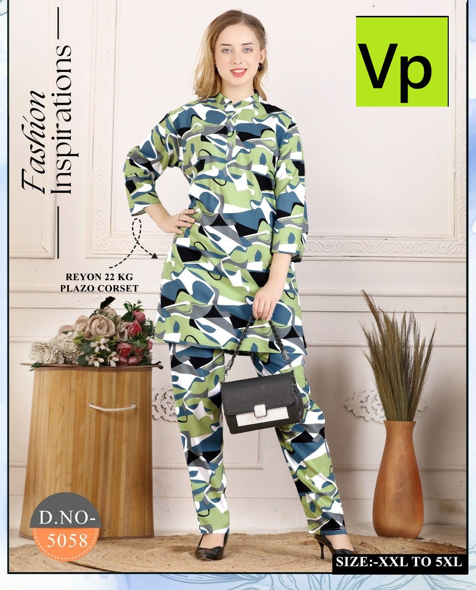 Design 5058 Vp Rayon 22Kg Co Ord Set Wholesale