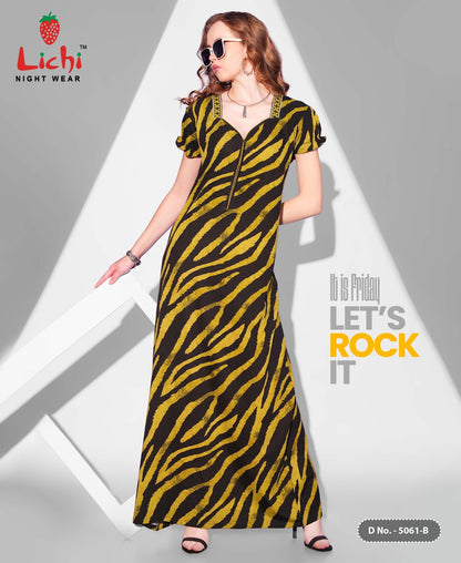 Design 5061 Lichi Sinker Night Gowns Supplier India