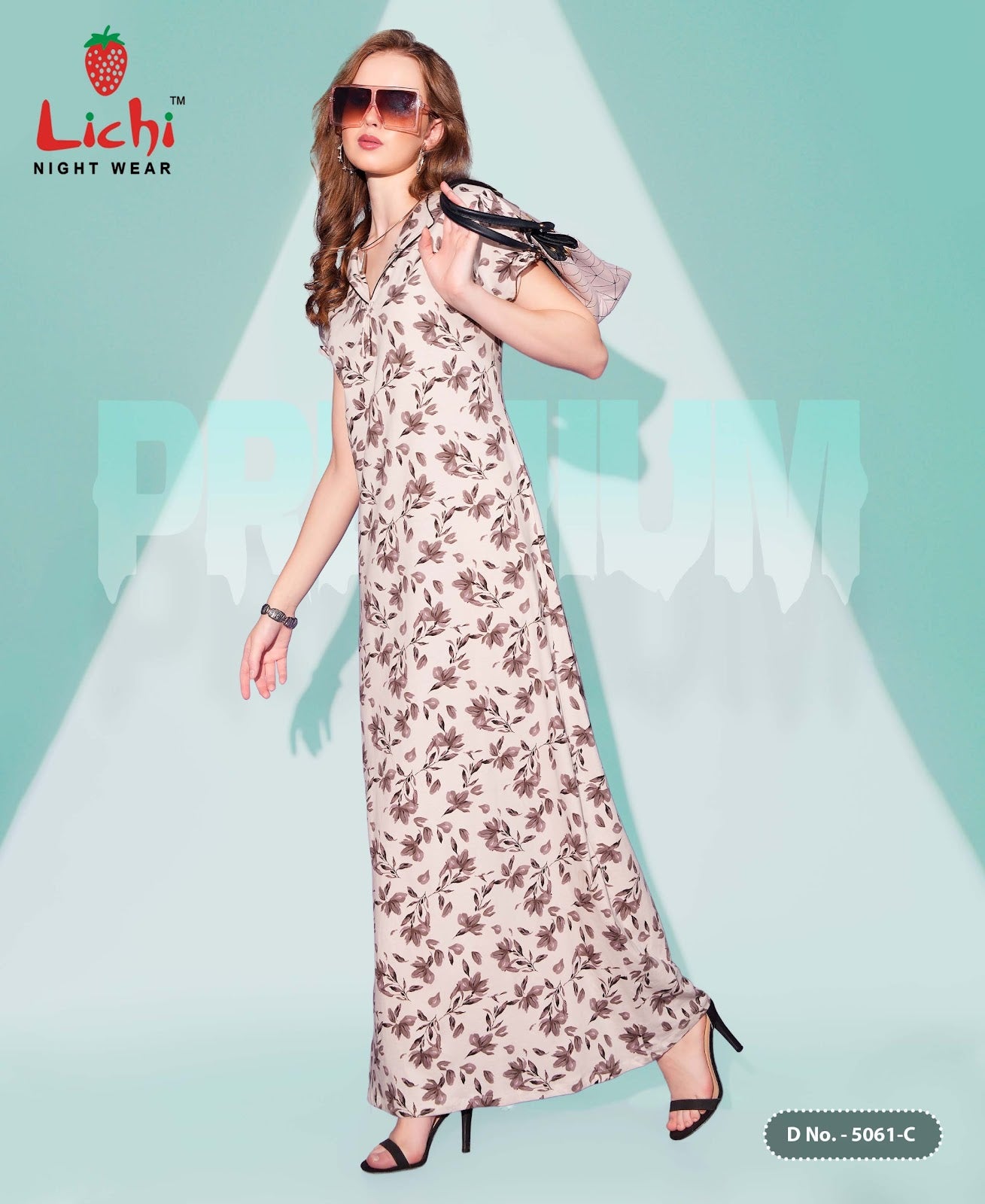 Design 5061 Lichi Sinker Night Gowns Supplier India