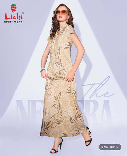 Design 5061 Lichi Sinker Night Gowns Supplier India
