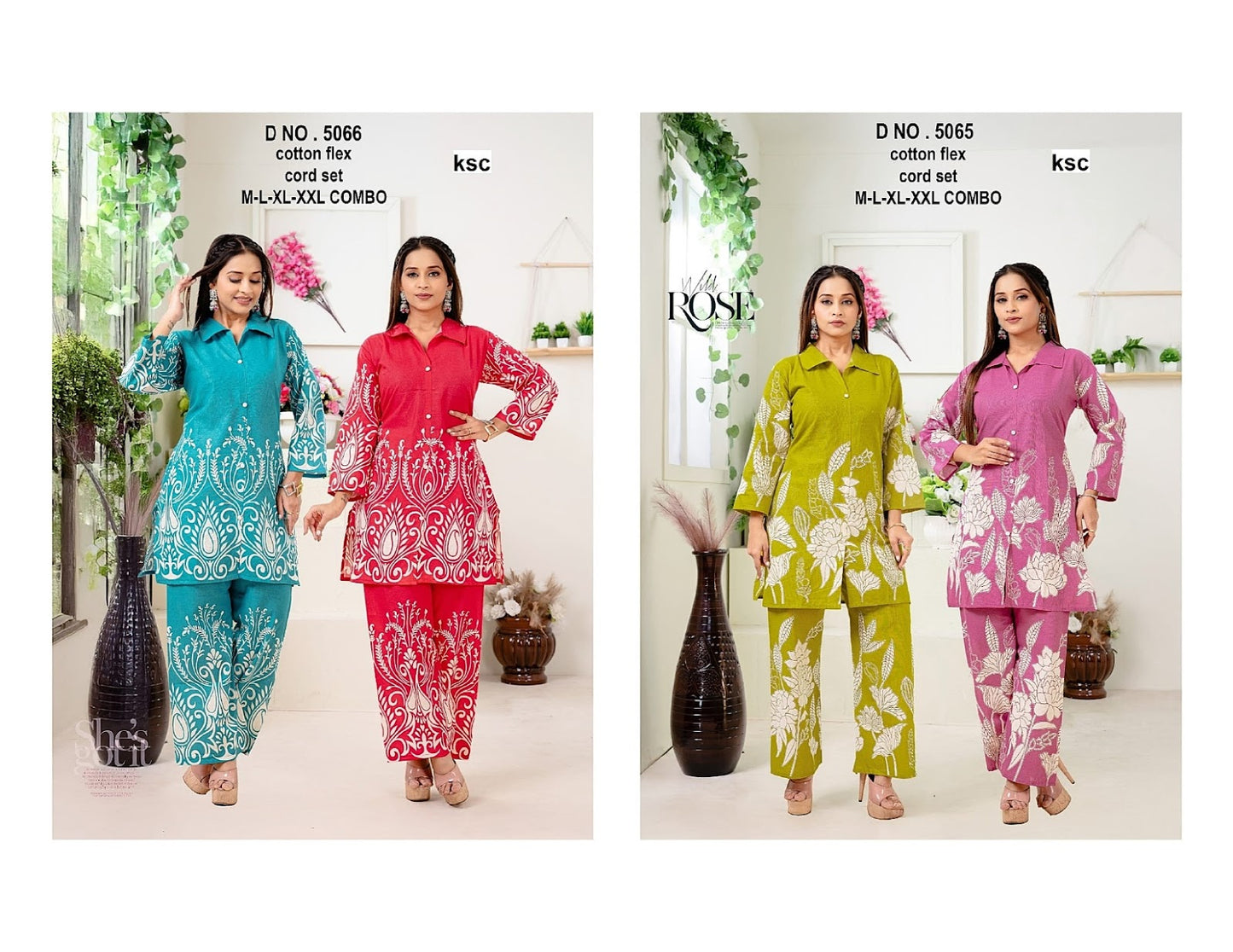 Design 5065-5066 Ksc Cotton Co Ord Set Supplier Ahmedabad