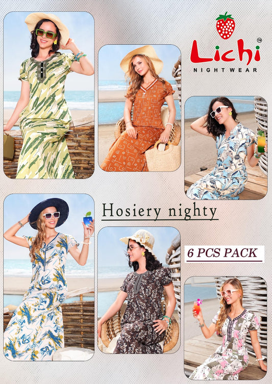 Design 5065 Lichi Hosiery Night Gowns Wholesaler