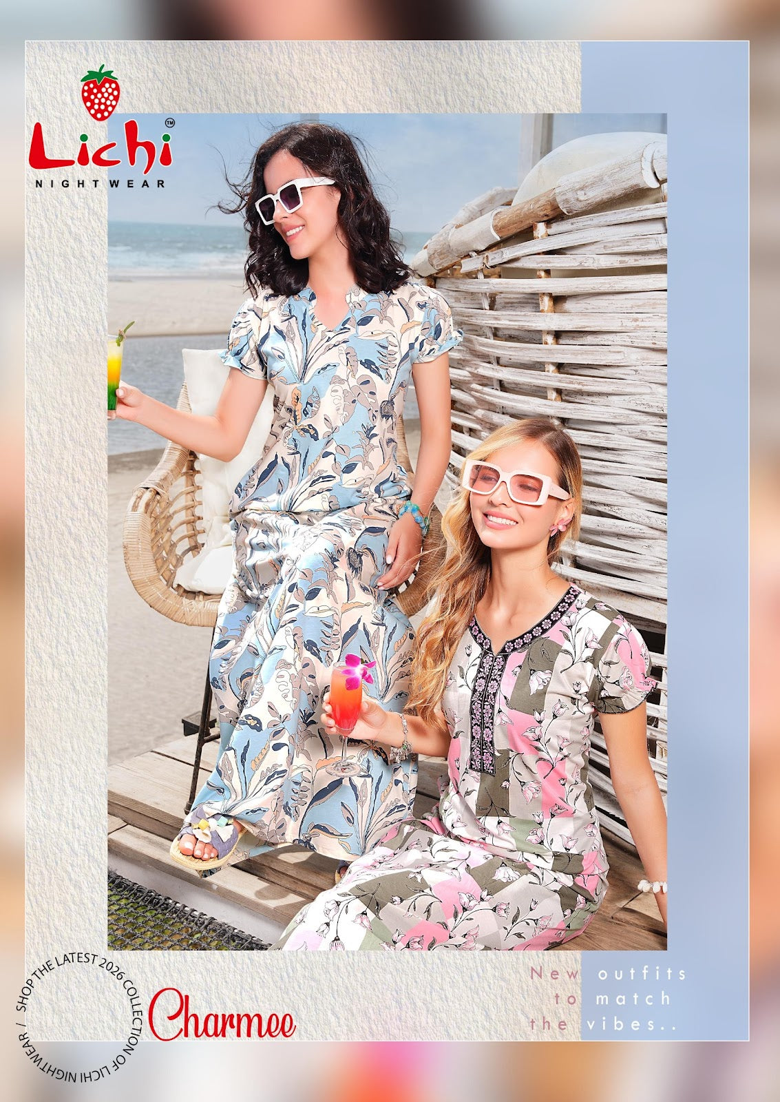 Design 5065 Lichi Hosiery Night Gowns Wholesaler