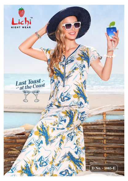Design 5065 Lichi Hosiery Night Gowns Wholesaler