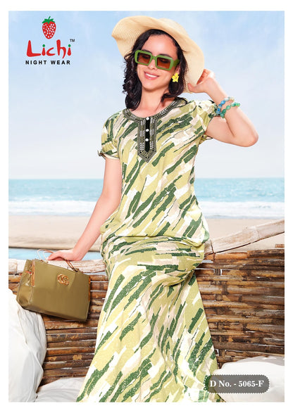 Design 5065 Lichi Hosiery Night Gowns Wholesaler