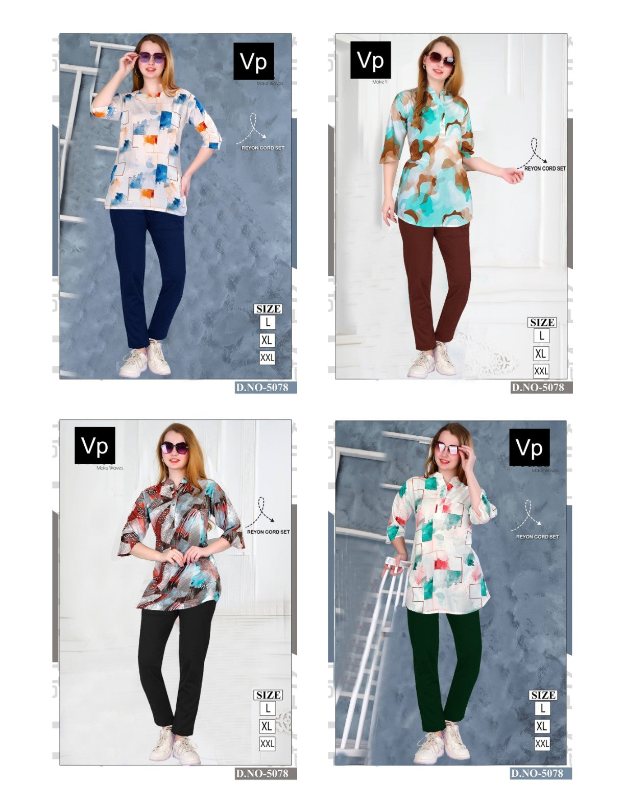Design 5078 Vp Reyon Co Ord Set Wholesaler