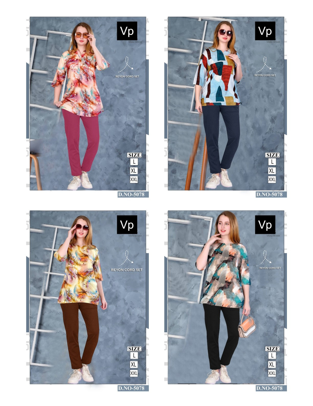 Design 5078 Vp Reyon Co Ord Set Wholesaler