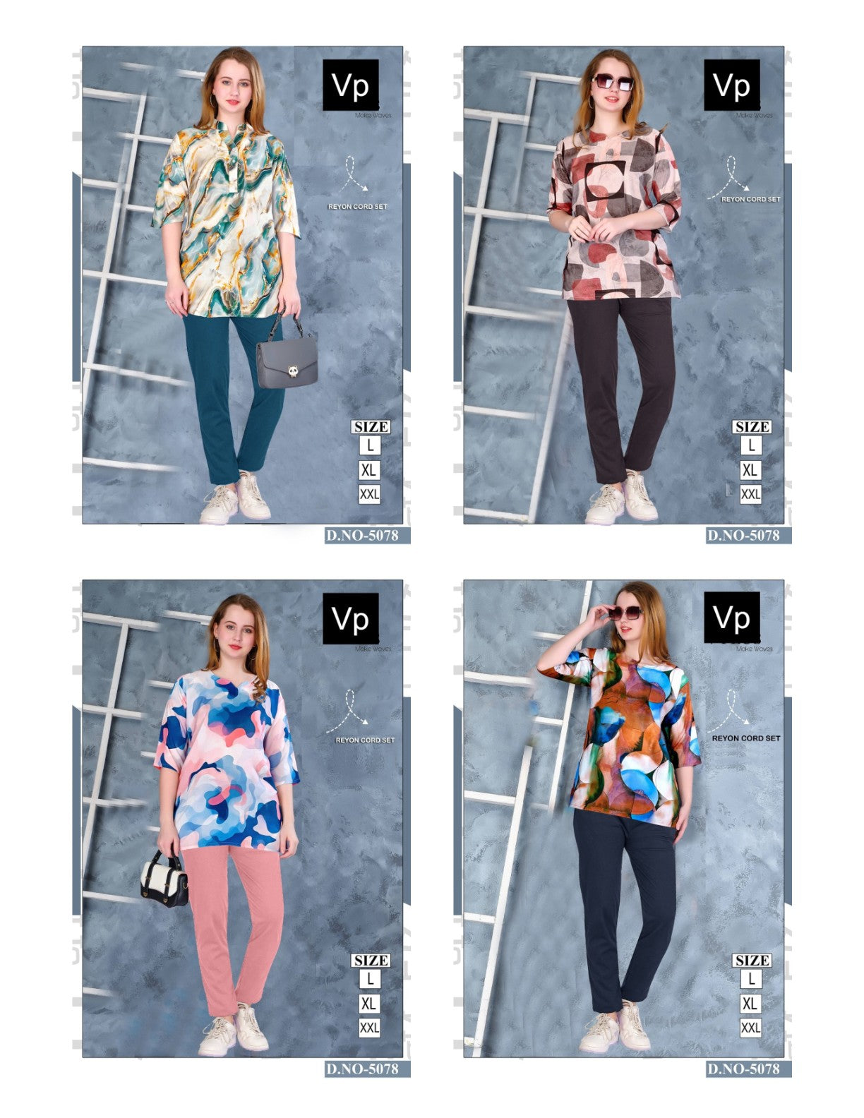 Design 5078 Vp Reyon Co Ord Set Wholesaler