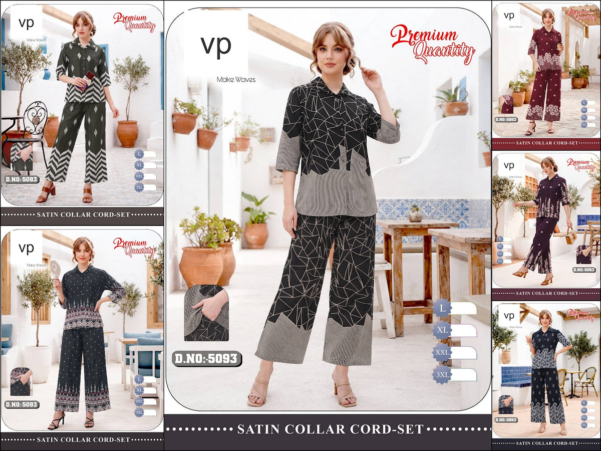 Design 5093 Vp Rayon 22Kg Co Ord Set Wholesale Price