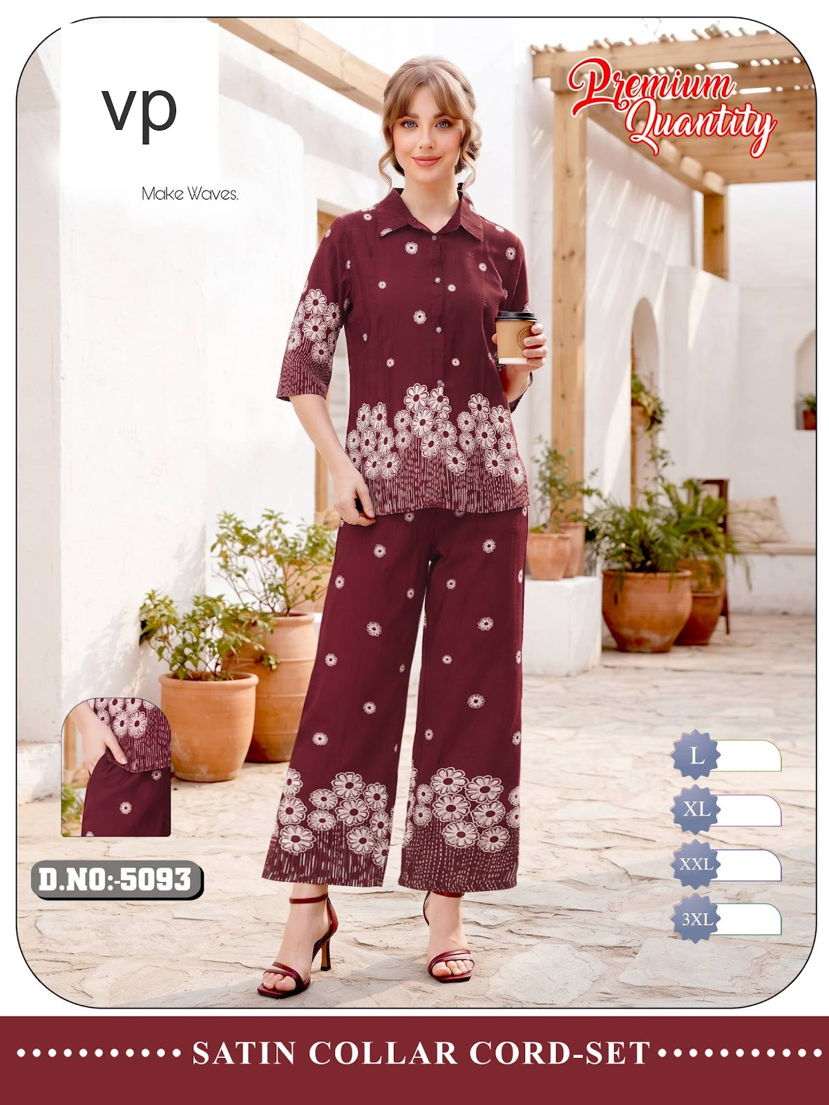 Design 5093 Vp Rayon 22Kg Co Ord Set Wholesale Price