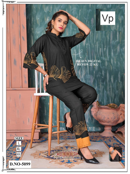 Design 5099 Vp Rayon 22Kg Co Ord Set Manufacturer Gujarat