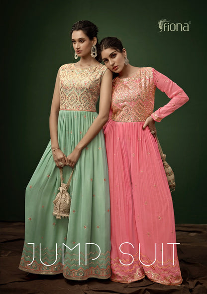 Design 51141-51144 Fiona Georgette Jump Suits Manufacturer India