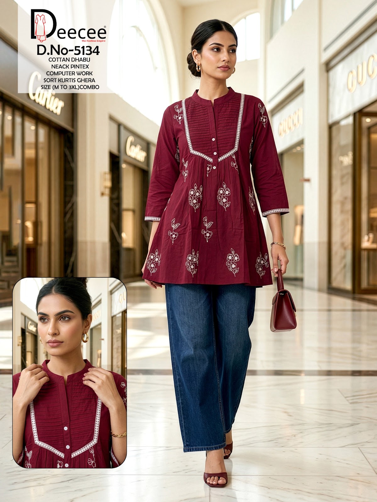 Design 5134 Deecee Cotton Fancy Tops Manufacturer Gujarat