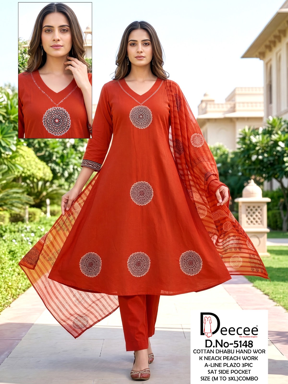 Design 5148 Deecee Dhabu Cotton Readymade Anarkali Suits Exporter