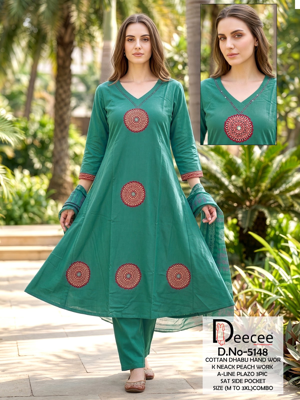 Design 5148 Deecee Dhabu Cotton Readymade Anarkali Suits Exporter