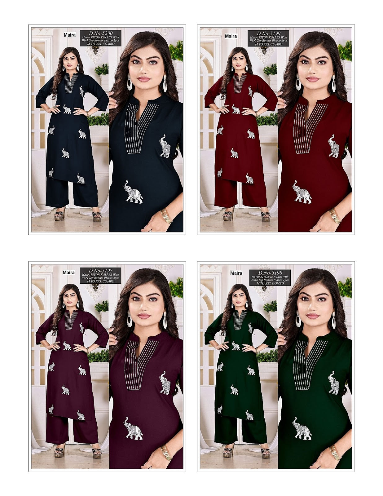 Design 5197-5200 Maira Rayon Co Ord Set Manufacturer Gujarat