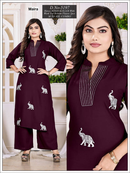 Design 5197-5200 Maira Rayon Co Ord Set Manufacturer Gujarat