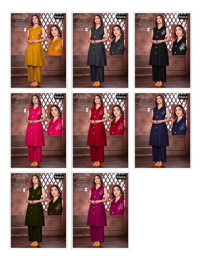 Design 5207-5214 Maira Vetican Silk Co Ord Set Supplier Ahmedabad