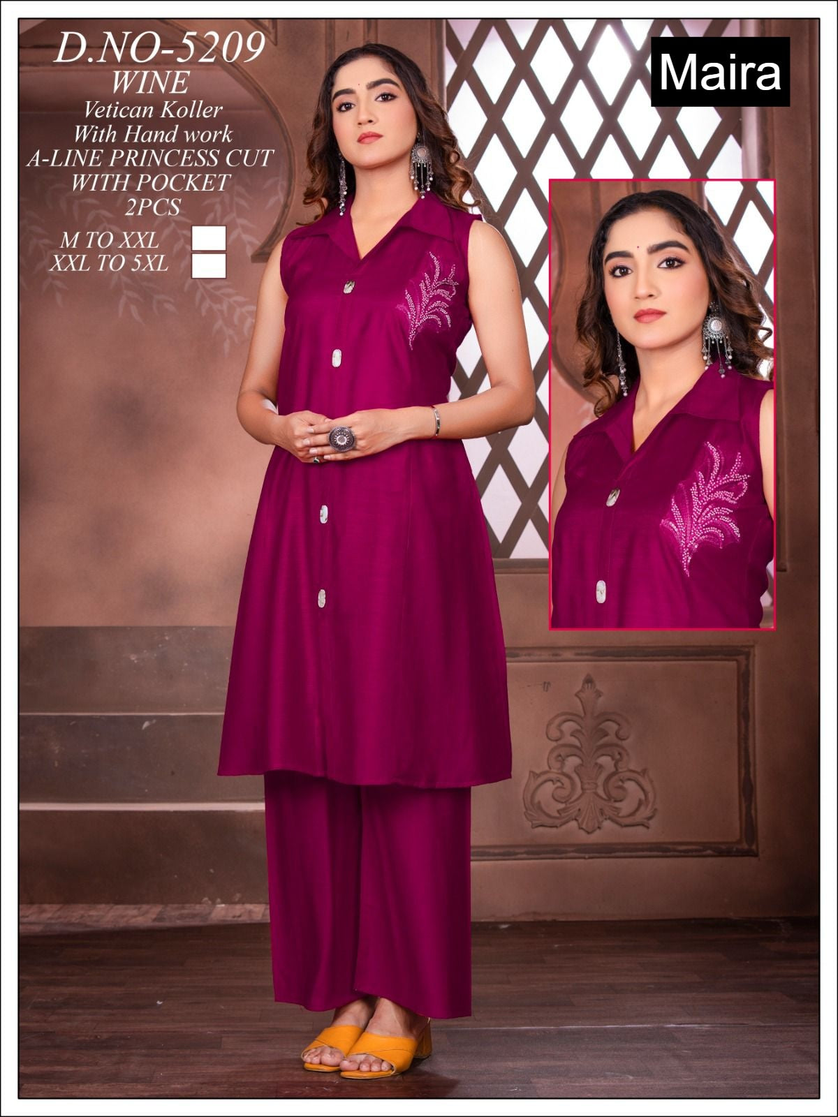 Design 5207-5214 Maira Vetican Silk Co Ord Set Supplier Ahmedabad