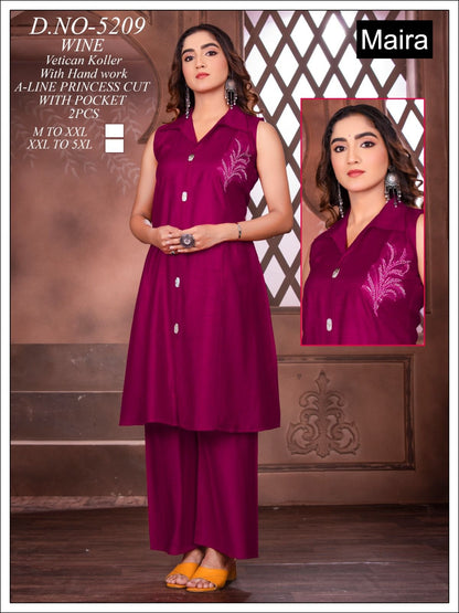 Design 5207-5214 Maira Vetican Silk Co Ord Set Supplier Ahmedabad