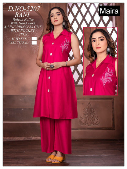 Design 5207-5214 Maira Vetican Silk Co Ord Set Supplier Ahmedabad