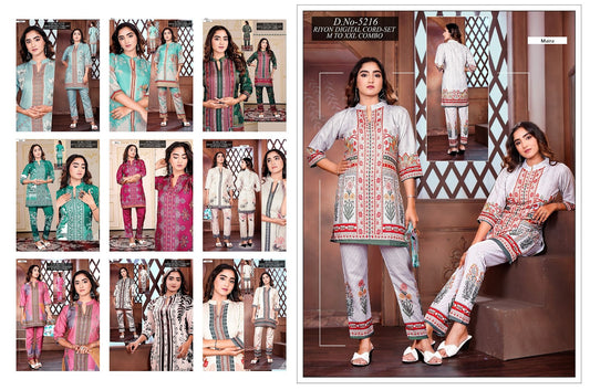 Design 5216-5224 Maira Rayon Co Ord Set Manufacturer Ahmedabad