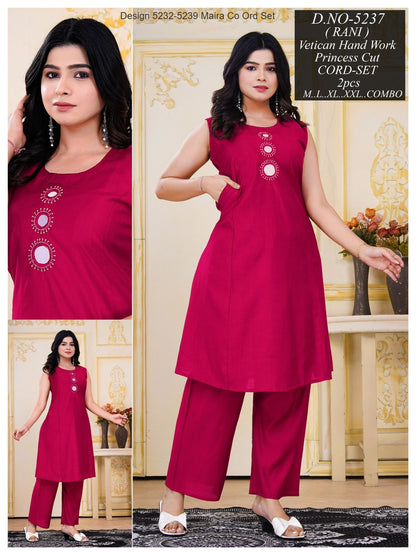 Design 5232-5239 Maira Vetican Silk Co Ord Set Wholesaler Ahmedabad