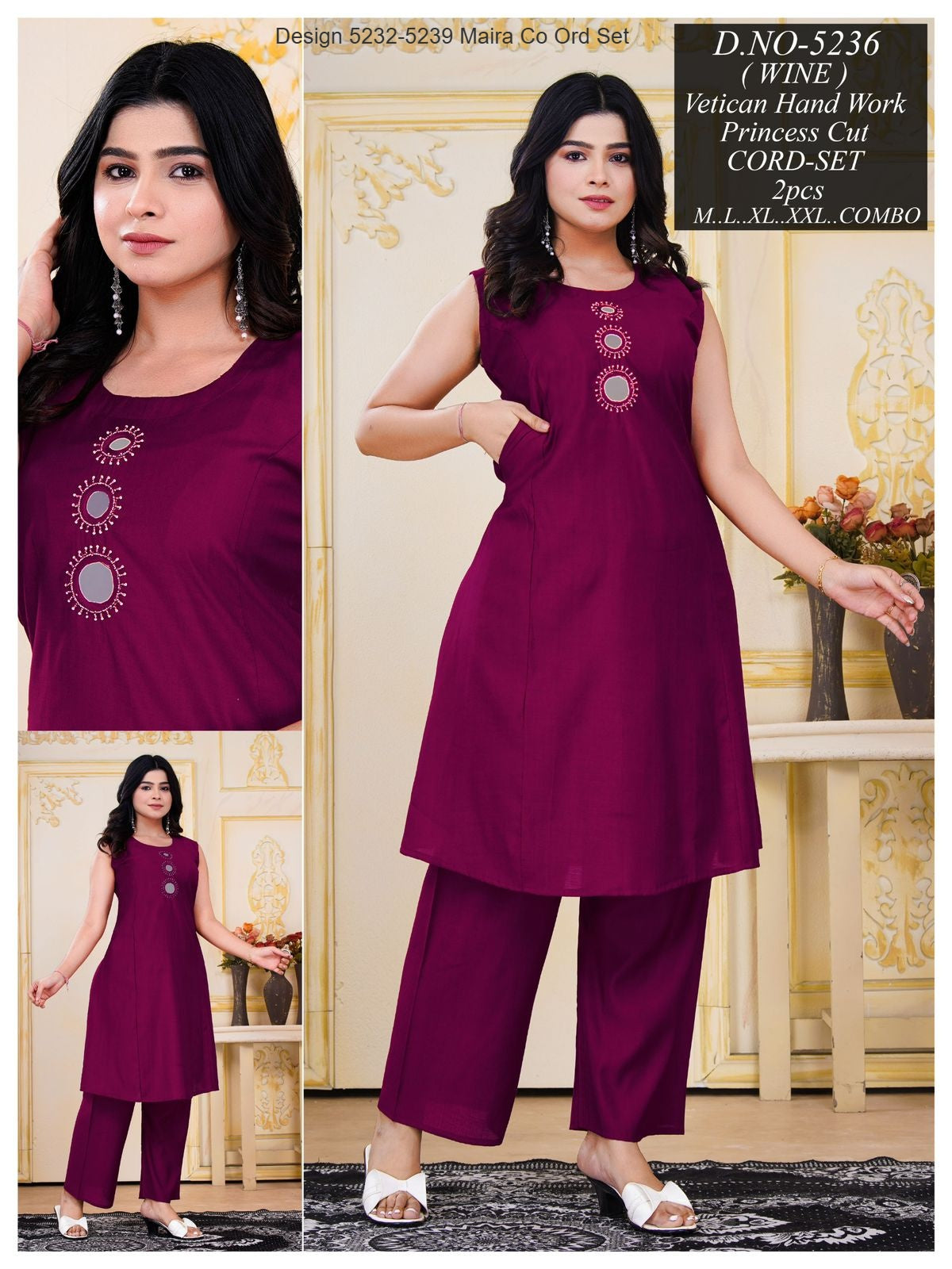 Design 5232-5239 Maira Vetican Silk Co Ord Set Wholesaler Ahmedabad