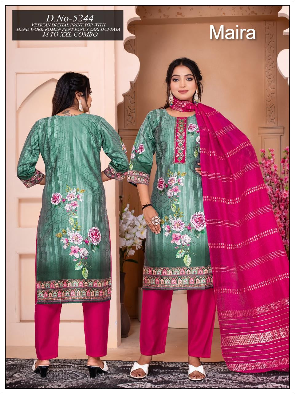 Design 5240-5247 Maira Vetican Readymade Pant Style Suits Supplier India