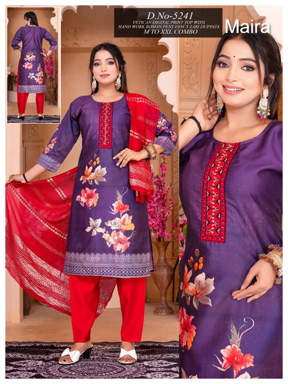 Design 5240-5247 Maira Vetican Readymade Pant Style Suits Supplier India