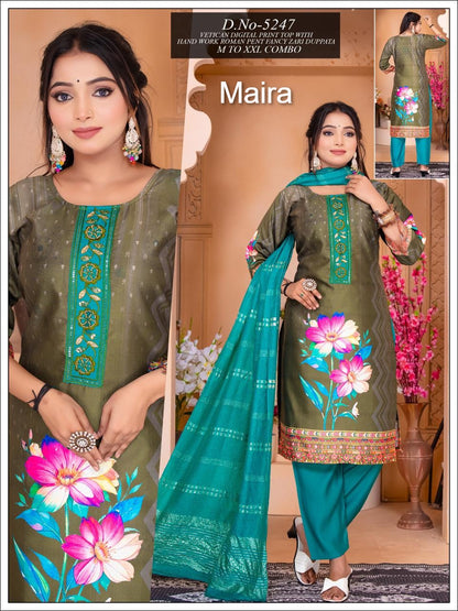 Design 5240-5247 Maira Vetican Readymade Pant Style Suits Supplier India