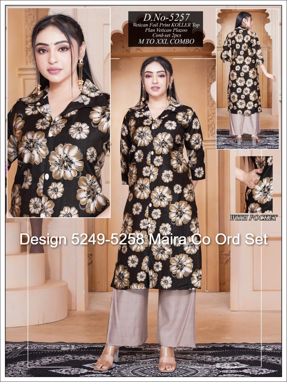 Design 5249-5258 Maira Vetican Co Ord Set Exporter