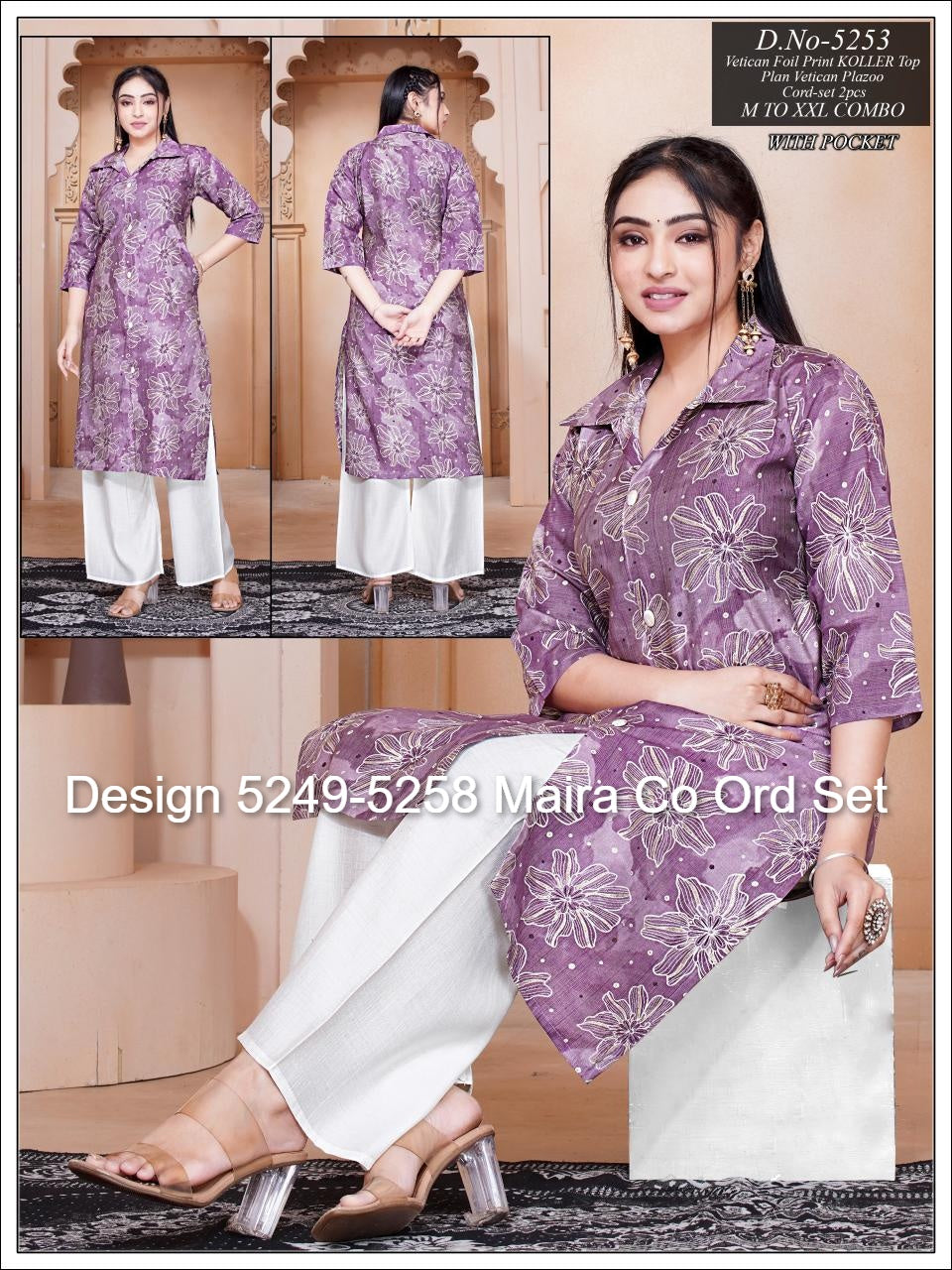 Design 5249-5258 Maira Vetican Co Ord Set Exporter