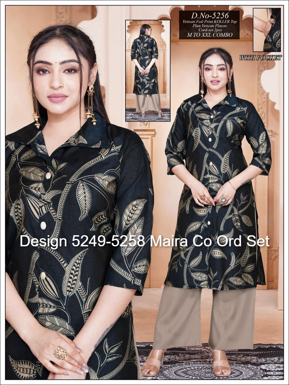 Design 5249-5258 Maira Vetican Co Ord Set Exporter