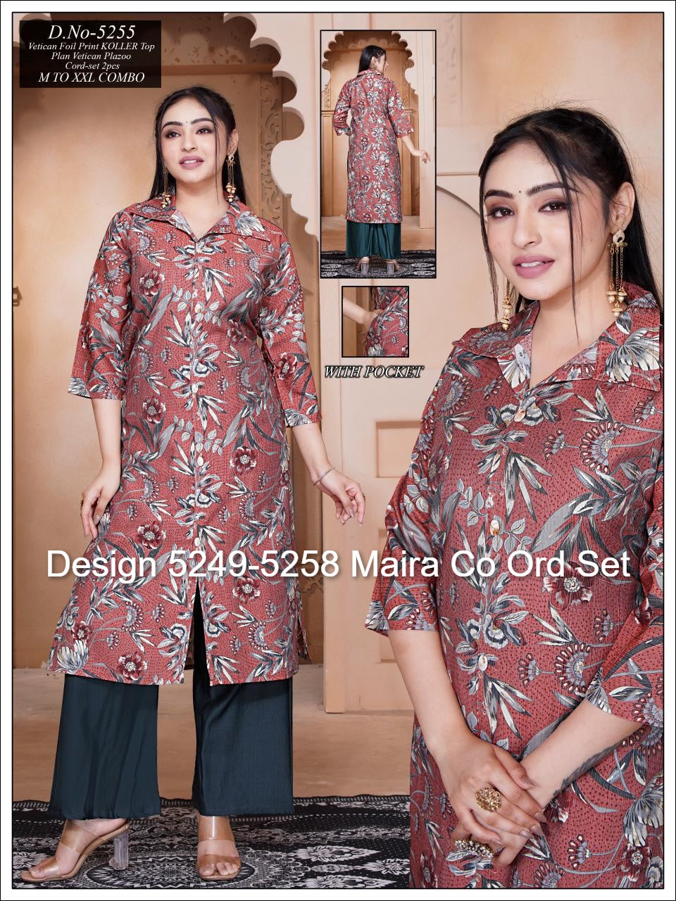 Design 5249-5258 Maira Vetican Co Ord Set Exporter